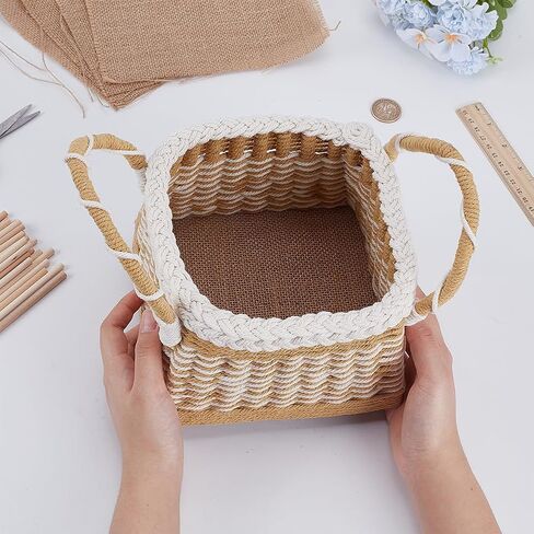 FREEBLOSS Woven Basket Kit - DIY Basket Weaving Supplies - Rustic Style - Adults - Not Foldable in Saudi Arabia