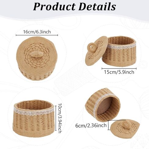 FREEBLOSS Woven Basket Kit Round Cardboard Woven Basket Kit DIY Woven Basket Set Macrame Cord Woven Basket Kit for Beginners Basket Weaving Supplies Basket Weaving Kits for Adults in Saudi Arabia