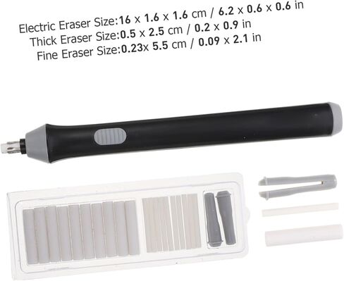 NOLITOY Electric Eraser for School Sketching Material Auto Drawing Correction Tool Lightweight Portable Electric Eraser for Artists Art Supply in Black in Saudi Arabia