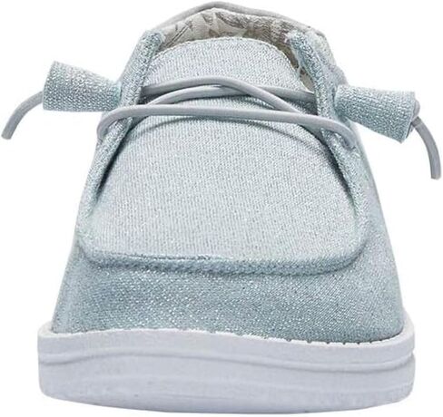 HEYDUDE Women’s Wendy Metallic Sparkle Slip-On Shoes, Black/White, Size 10 in Saudi Arabia