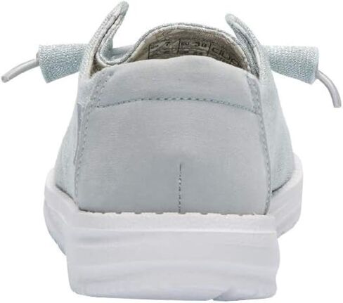 HEYDUDE Women’s Wendy Metallic Sparkle Slip-On Shoes, Black/White, Size 10 in Saudi Arabia