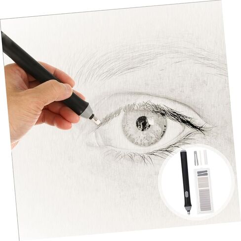GALPADA Electric Eraser for Artists Lightweight Auto Drawing Modification Tool Precision Erasing for Sketching Drafting Students and Professionals Black Without Battery in Saudi Arabia