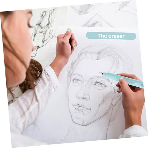 NUOBESTY Electric Eraser Kit Portable with Modes Fan Stirrer Rod Replacement Erasers Lightweight for Sketching Drawing Students Artists Random Color in Saudi Arabia