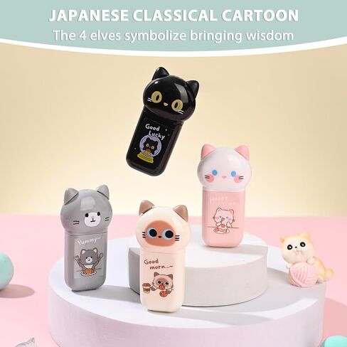 شريط Corrcetion أبيض، 6 عبوات من أقلام شريط Corrcetion اليابانية الصغيرة، مع أداة تطبيق Kawaii Cat سهلة الاستخدام، مجموعة قرطاسية لطيفة مجموعة هدايا عيد ميلاد Kawaii للعودة إلى اللوازم المدرسية in Kuwait