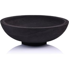 XMGZQ Black Decorative Bowl,Round Wooden Fruit Bowl-Decorative Pedestal Bowls for Table Décor, Dining Table, and Kitchen Table Centerpiece for Farmhouse, 13-inch Large Bowls,Large Decorative Bowl