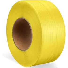 Amylove 1/2 Inch Strapping, Polypropylene (PP) Heavy Duty Poly Strapping Roll Packaging Strapping 440 Lbs Break Strength for Banding Packing Industrial Machine (Black,7200 ft)