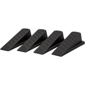 Door Wedge Stopper Door Stops for Floor-Door Stop Wedge Rubber Door Stop Pack of 4 Door Stopper Wedge(Black) Easy Solution for Hotel Home Office Residential Commercial Use