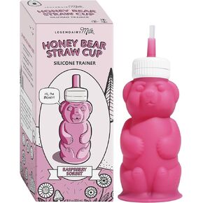 Legendairy Milk Honey Bear Straw Cup Silicone for Babies (Green), 8 oz. Dishwasher Safe Baby Straw Cup, Food Grade Silicone, Honeybear Sippy Cup for Ages 4+ Months, Trainer Straw Cup for Toddlers 1-3
