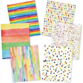 Binder Folders 3-Hole Punched Folders with Pockets for 3-Ring Binder Watercolor Portfolios Letter Size School Office