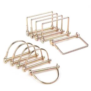 CZC AUTO Shaft Locking Pin 10 Pieces Trailer Coupler Pin, Dia 1/4 Inch Safety Coupler Pin for Farm Lawn Garden Wagons Trailer Hitches Couplers Towing, Square and Arch, Heavy Duty