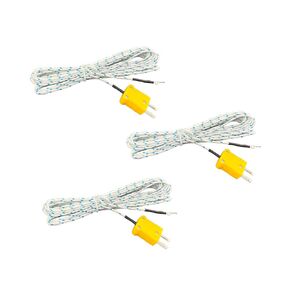 Xnrtop 3pcs K Type Mini-Connector Thermocouple Temperature Probe Sensor K Type Thermocouple Wire Temperature Sensing Line Measure Range -40 to 400 Celsius, Compatible with TM902C/ TES1310 (2 Meter)