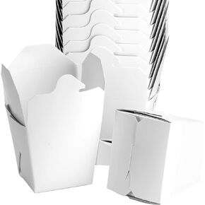 Recyclable Leakproof 26oz Chinese Take Out Boxes 10pk. US-Made Large Microwavable Takeout Containers are BPA-Free. Stackable to-Go Pails Keep Food Fresh. Great for Wedding Party or Asian Restaurant.