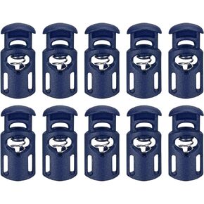 uxcell 30Pcs Plastic Cord Lock Draw String Single Hole Spring Toggle Stoppers Spring Stop for Backpack Shoelaces Drawstrings, 5.5x3mm White