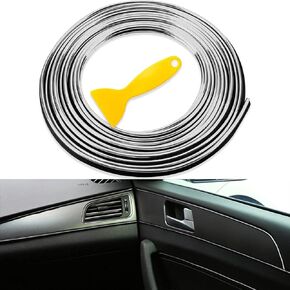 deemars Car Interior Trim Strip, 16.4ft/5M Car Decor Universal Car Gap Fillers, Automobile Molding Line Decorative Accessories DIY Flexible Strip Garnish Accessory with Installing Tool Fits Most Car