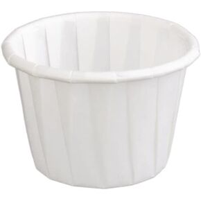 Genpak 250 Piece F100 Capacity Pleated Paper Portion Cup, 1" H, 1 oz., White