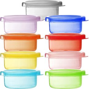 Youngever 9 Pack Plastic Jello Shot Cups, Reusable Portion Cups With Lids, Small Plastic Containers with Lids (2 Ounce)