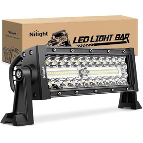 Nilight LED Light Bar 9.5 Inch Triple Row Spot Flood Combo 64LEDs Lights Fog Light Driving Light Work Light Backup Light Bumper Lights for Off-Road Truck SUV ATV UTV