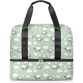 Double Sports Travel Gym Bag - Duffel Bags with Shoe Compartment Training Handbag for Men and Women, Waterproof Dry Wet Separated Overnight Weekend Hospital Holdall, Cabin Carry On Flight Bag, Bees