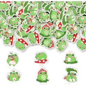 Yopyame Cute Frog Erasers Bulk - 60PCS Mini Animal Erasers for Kids Assorted Novelty Fun Pencil Erasers Puzzle Erasers Desk Pet School Carnival Reward Student Homework Prizes Gift Filling Party Favors