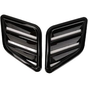 Bonnet Engine Hood Cover 2 Pcs Engine Hood Air Vent Cover ABS Front Upper Bonnet Hood Air Outlet Grille Compatible with Ford (Glossy Black)
