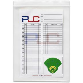 PLC-Sports Lineup Card Refill Pack 10 Lineup Cards with Zip Seal Pocket, 4-Part Carbon Copy, 5.5" x 8.5"