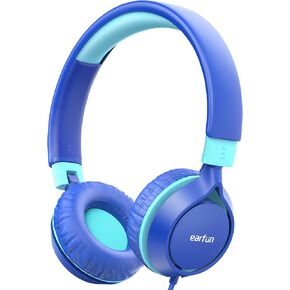 EarFun S1 Kids Headphones, Foldable Wired Headphones for Kids, 85dB Volume Limit, Stereo Sound, Adjustable Headband, Portable Lightweight On-Ear Headphones for School/Travel/Boys/Girls/PC/Tablet
