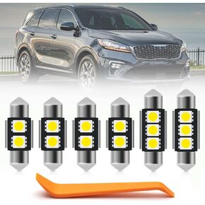 9pcs LED Interior Lights Bulb for Kia Sorento 2016 2017 2018 2019 2020 Super Bright 6000K White LED Interior Light Bulbs Map Dome Trunk Light Bulbs Interior Lighting Bulbs + Install Tool