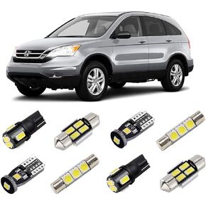 BRISHINE White Interior LED Lights Kit for Honda CR-V 2007 2008 2009 2010 2011 2012 Super Bright 6000K LED Interior Light Bulbs Package + License Plate Lights and Install Tool