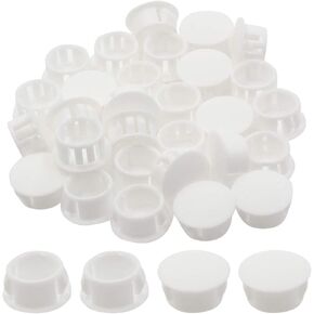 Zorfeter 30 Pcs Black Hole Plugs 6mm (1/4 inch) Flush Type Panel Plastic Plugs, Furniture Fencing Post Pipe Insert End Caps
