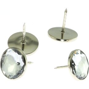RuiLing 30pcs White Diamond Crystal Upholstery Nails Buttons Tacks Studs Pins 20mm Dia Soft Bag Sofa Wall Decoration Furniture Accessory