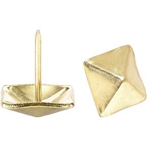 uxcell Upholstery Nails Tacks 19mm Square Head 21mm Height Antique Furniture Nails Pins Gold Tone 30 Pcs