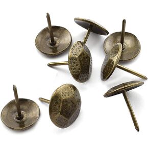 Antique Upholstery Tacks, OZXNO 10 PCS Umbrella-Shape Decorative Nails Furniture Thumb Push Pins for Sofa Cork Board Message Board Photo Walls - 20 x 23 mm
