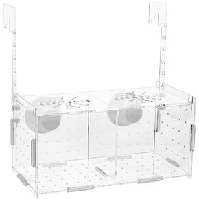 SUPERFINDINGS Fish Breeding Box Aquarium Breeding Isolation Box Acrylic Transparent Fish Tank Acclimation Separator for Aquarium Fish Spawning Hatching Maternity Room with Suction Cup 10x10x10cm