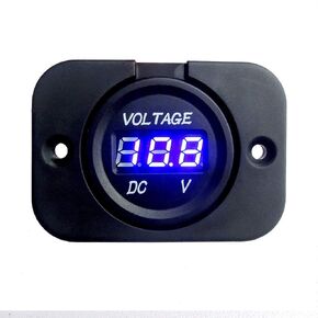 ZYTC Universal Digital LED Display Voltmeter Waterproof Voltage Meter for DC 12V-24V Car Motorcycle Auto Truck (Blue)