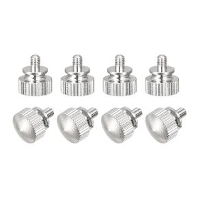uxcell Knurled Thumb Screws, M3x20mm Brass Shoulder Bolts Grip Knobs Fasteners, Nickel Plated 8Pcs