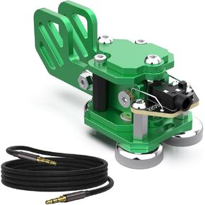 Mini Morse Radio Key Double Paddle Morse Code Key with Stainless Steel Body Three Neodymium Magnets Base Green