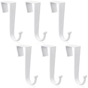 Amyhill 6 Pcs Over The Door Hook Flocked Door Hooks Soft Surface Heavy Duty Over The Door Hanger for Hanging Clothes, Towels, Coats, Bathroom, Kitchen, Bedroom (Black)