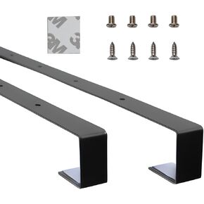 20'' Extra Long Heavy Duty Black Set 2 Mirror Brackets Patent Pending Over-The-Door Mirror Hanger: Door Mirror Hanger Set Anti-Scratch Lining | Over The Door Mirror Hooks Adjustable Height