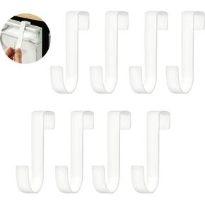 Vicosey 8 Pieces Over Cabinet Hook,Over The Door Drawer Cabinet Hook,White Cabinet Door Hanger,Stainless Steel Kitchen Cabinet Hooks with Double S Shaped for Hanging
