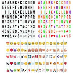 Cinematic Lightbox Letter Set - 293 Pieces (104 Black + 104 Multi-Color + 85 Icons) - New Edition Plastic A4 Lightbox Letters and Symbols for Festive Parties, Weddings, and Valentine's Day Gift