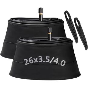 2 Pack 20/26 Inch Fat Bike Tubes, 20x4.0 26x4 Heavy Duty Bicycle Tube with 2 Tire Levers, 20, 26 x 3.5/4.0 AV 32mm Schrader Valve Premium Butyl Inner Tube for EBike, Electric/Mountain Bike