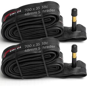 Fincci Bike Inner Tube 700x35c / 32c / 38c - Schrader Valve Inner Tubes 48mm for Cycle Bicycle Bike Tire - Pack of 2