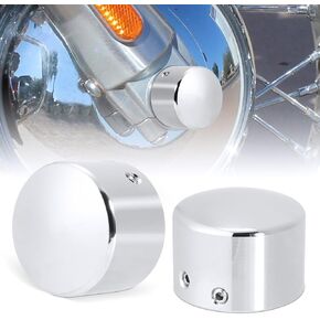 أغطية صواميل المحور من AILMOTO، أغطية المحور الأمامي من الكروم متوافقة مع Harley Davidson Dyna Sportster Softail Heritage Street Glide Road Glide Road King 2008-2024 in Kuwait