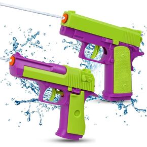 2 Pack Water Guns for Kids - Squirt Gun Water Blaster Soaker Water Pistol Toys for Toddlers Child Boys Girls, Ideal Summer Gifts for Swimming Pool Beach Party Outdoor Shooting Game Water Fighting Toy