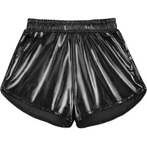 Witwot Girls Metallic Shorts Sparkly Shiny Shorts for Kids Glitter Shorts Hot Pants for Casual Party Dance Costume