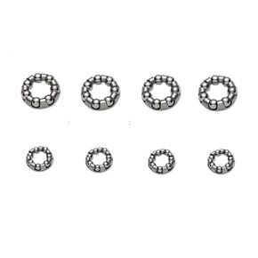 Assorted 8 pcs Replacement Ball Bearing Retainer Cages (1/4" X 7 and 3/16" X7) for Bike Front Rear Wheel Hubs Services