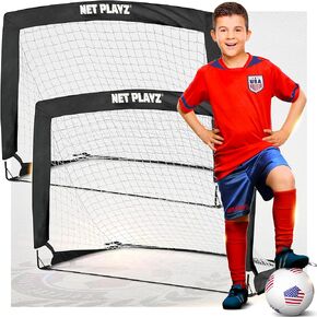 Soccer Goals - Pop-up Goals Portable Football Net 4'x3' ft, Kids Youth & Teens Backyard Games, Practice & Training