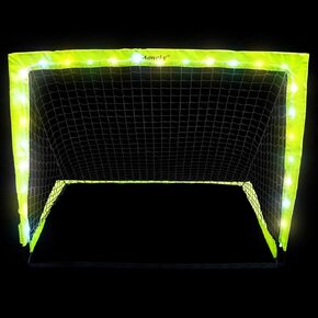 Aoneky 4x3ft LED Light Up Soccer Goal - Glow in The Dark Pop-up Soccer Net