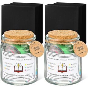 Lunmon 2 Pcs Bible Verses Jar, Bible Verses Jar for Emotions and Feelings, Prayer Request Cards Scripture Cards Per Jar, Christian Gift Bible Church Gift or Thank you (Read Me When)