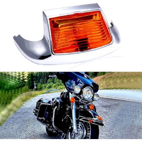 Rich Choices Amber Front Fender Light LED Red Rear Fender Tip Lights Compatible with Harley Road King Electra Glide Ultra Classic Heritage Softail Touring FLHR FLSTC FLHTC FLHTCU